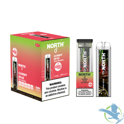 North 10ML 5000 Puffs 550mAh Prefilled Zero Nicotine Salt Rechargeable Disposable Vape Device With Mesh Coil & E-liquid & Battery Indicator - Display of 10