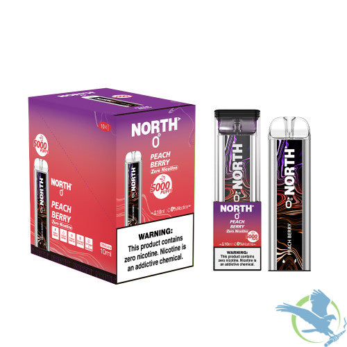 North 10ML 5000 Puffs 550mAh Prefilled Zero Nicotine Salt Rechargeable Disposable Vape Device With Mesh Coil & E-liquid & Battery Indicator - Display of 10
