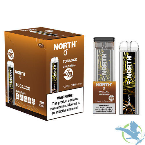 North 10ML 5000 Puffs 550mAh Prefilled Zero Nicotine Salt Rechargeable Disposable Vape Device With Mesh Coil & E-liquid & Battery Indicator - Display of 10