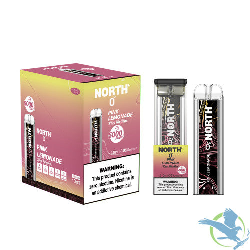 North 10ML 5000 Puffs 550mAh Prefilled Zero Nicotine Salt Rechargeable Disposable Vape Device With Mesh Coil & E-liquid & Battery Indicator - Display of 10