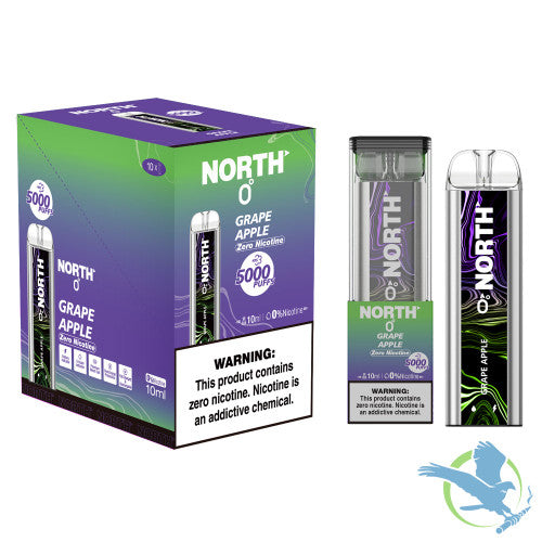 North 10ML 5000 Puffs 550mAh Prefilled Zero Nicotine Salt Rechargeable Disposable Vape Device With Mesh Coil & E-liquid & Battery Indicator - Display of 10
