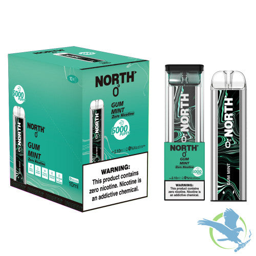 North 10ML 5000 Puffs 550mAh Prefilled Zero Nicotine Salt Rechargeable Disposable Vape Device With Mesh Coil & E-liquid & Battery Indicator - Display of 10