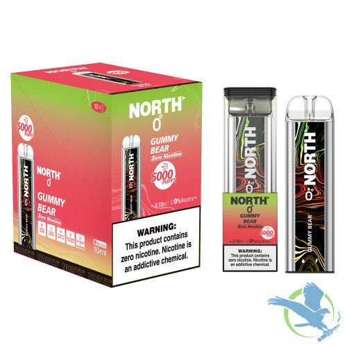 North 10ML 5000 Puffs 550mAh Prefilled Zero Nicotine Salt Rechargeable Disposable Vape Device With Mesh Coil & E-liquid & Battery Indicator - Display of 10