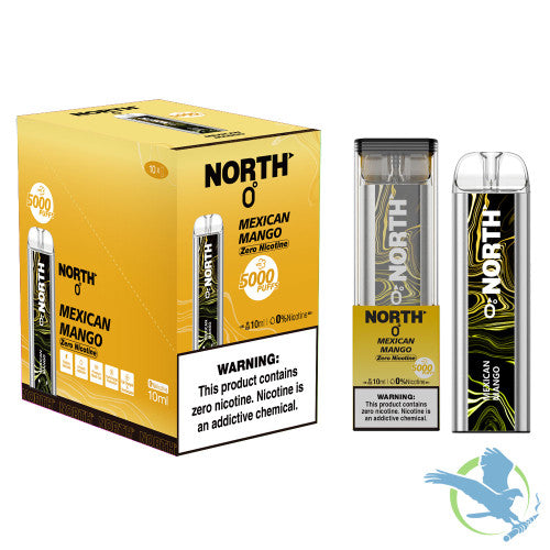 North 10ML 5000 Puffs 550mAh Prefilled Zero Nicotine Salt Rechargeable Disposable Vape Device With Mesh Coil & E-liquid & Battery Indicator - Display of 10