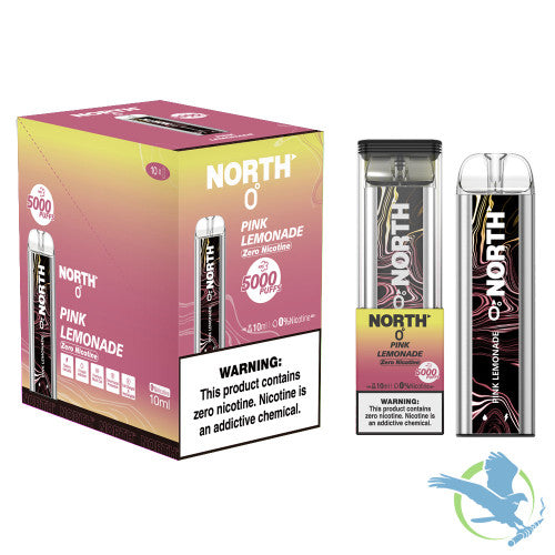 North 10ML 5000 Puffs 550mAh Prefilled Zero Nicotine Salt Rechargeable Disposable Vape Device With Mesh Coil & E-liquid & Battery Indicator - Display of 10