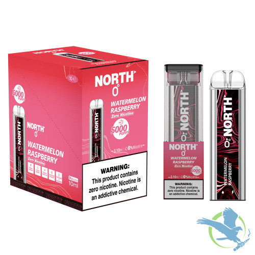 North 10ML 5000 Puffs 550mAh Prefilled Zero Nicotine Salt Rechargeable Disposable Vape Device With Mesh Coil & E-liquid & Battery Indicator - Display of 10