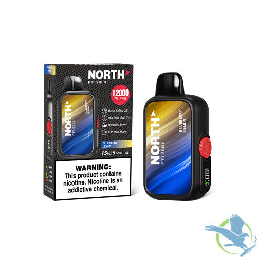 North FT12000 15ML 12000 Puffs 650mAh Prefilled Nicotine Salt Rechargeable Crown Airflow Dial Disposable Vape Device With Dual Plaid Mesh Coil & Immersive Screen - Display of 10