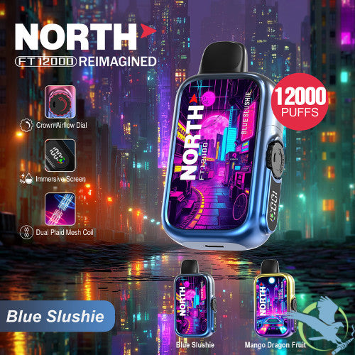 North FT12000 REIMAGINED 12K Puffs 15ML Disposable Device With Crown Airflow Dial - Display of 10
