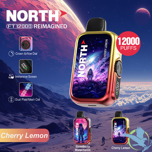 North FT12000 REIMAGINED 12K Puffs 15ML Disposable Device With Crown Airflow Dial - Display of 10