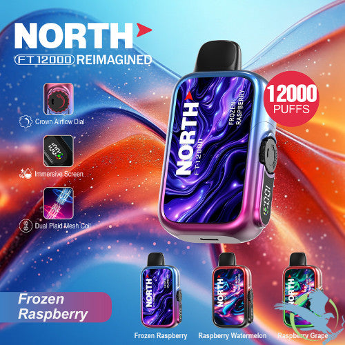 North FT12000 REIMAGINED 12K Puffs 15ML Disposable Device With Crown Airflow Dial - Display of 10