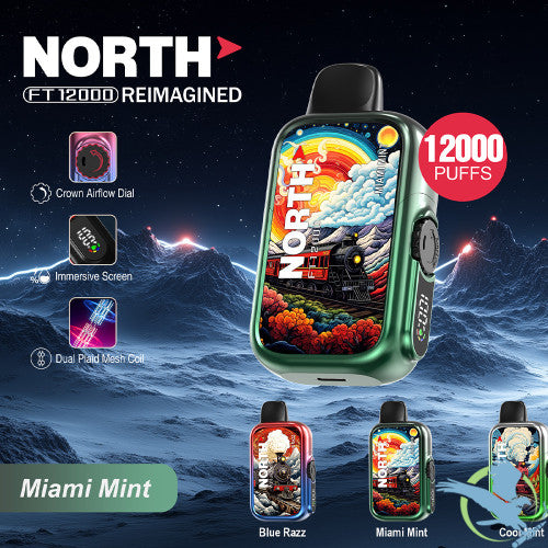 North FT12000 REIMAGINED 12K Puffs 15ML Disposable Device With Crown Airflow Dial - Display of 10