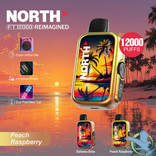 North FT12000 REIMAGINED 12K Puffs 15ML Disposable Device With Crown Airflow Dial - Display of 10