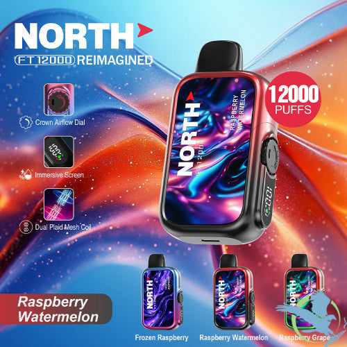 North FT12000 REIMAGINED 12K Puffs 15ML Disposable Device With Crown Airflow Dial - Display of 10