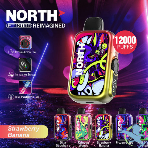 North FT12000 REIMAGINED 12K Puffs 15ML Disposable Device With Crown Airflow Dial - Display of 10