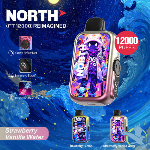 North FT12000 REIMAGINED 12K Puffs 15ML Disposable Device With Crown Airflow Dial - Display of 10