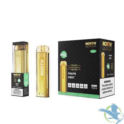 North Habibi Edition 10ML 5000 Puffs Disposable Vape Device With Premium Mesh Coil & E-liquid & Battery Indicator - Display of 10