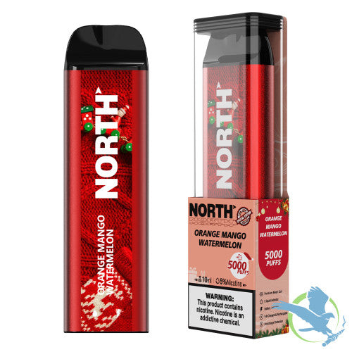 North 10ML 5000 Puffs 550mAh Prefilled Nicotine Salt Rechargeable Disposable Vape Device With Mesh Coil & E-liquid & Battery Indicator - Display of 10
