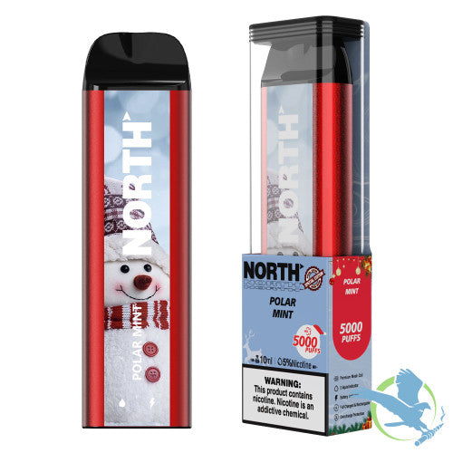 North 10ML 5000 Puffs 550mAh Prefilled Nicotine Salt Rechargeable Disposable Vape Device With Mesh Coil & E-liquid & Battery Indicator - Display of 10