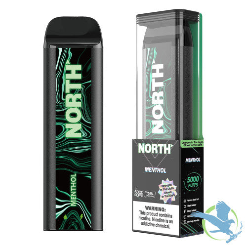 North 10ML 5000 Puffs 550mAh Prefilled Nicotine Salt Rechargeable Disposable Vape Device With Mesh Coil & E-liquid & Battery Indicator - Display of 10
