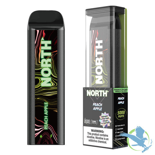 North 10ML 5000 Puffs 550mAh Prefilled Nicotine Salt Rechargeable Disposable Vape Device With Mesh Coil & E-liquid & Battery Indicator - Display of 10