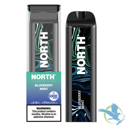 North 10ML 5000 Puffs 550mAh Prefilled Nicotine Salt Rechargeable Disposable Vape Device With Mesh Coil & E-liquid & Battery Indicator - Display of 10