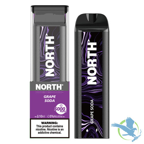 North 10ML 5000 Puffs 550mAh Prefilled Nicotine Salt Rechargeable Disposable Vape Device With Mesh Coil & E-liquid & Battery Indicator - Display of 10