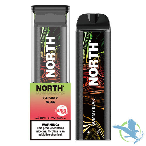 North 10ML 5000 Puffs 550mAh Prefilled Nicotine Salt Rechargeable Disposable Vape Device With Mesh Coil & E-liquid & Battery Indicator - Display of 10