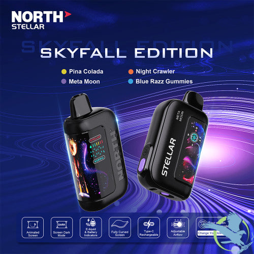 North Stellar Dark Moon Edition 40K Puffs 20ML Disposable Device With Fully Curved Screen & Four Screen Animations - Display of 5