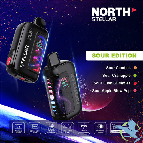 North Stellar Dark Moon Edition 40K Puffs 20ML Disposable Device With Fully Curved Screen & Four Screen Animations - Display of 5