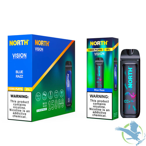 North Vision 15K Puffs 15ML Disposable Device With Visionary Mesh Coil & Energy Radiating Screen - Display of 5