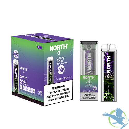 North 10ML 5000 Puffs 550mAh Prefilled Zero Nicotine Salt Rechargeable Disposable Vape Device With Mesh Coil & E-liquid & Battery Indicator - Display of 10