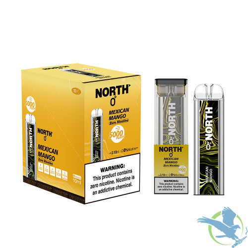 North 10ML 5000 Puffs 550mAh Prefilled Zero Nicotine Salt Rechargeable Disposable Vape Device With Mesh Coil & E-liquid & Battery Indicator - Display of 10