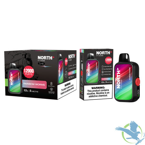 North FT12000 15ML 12000 Puffs 650mAh Prefilled Nicotine Salt Rechargeable Crown Airflow Dial Disposable Vape Device With Dual Plaid Mesh Coil & Immersive Screen - Display of 10