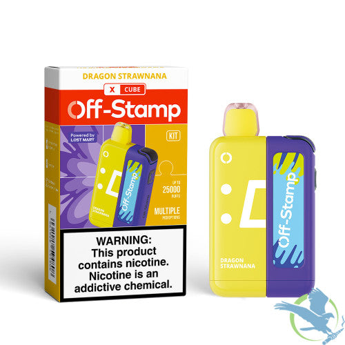Off-Stamp X Cube Powered By LOST MARY 18ML 25K Puffs Smart Disposable Pod Kit With Interactive Animation & HD Smart Screen - Display of 5