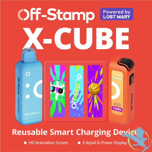 Off-Stamp X Cube Powered By LOST MARY 18ML 25K Puffs Smart Disposable Pod Kit With Interactive Animation & HD Smart Screen - Display of 5