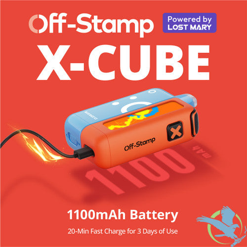 Off-Stamp X Cube Powered By LOST MARY 18ML 25K Puffs Smart Disposable Pod Kit With Interactive Animation & HD Smart Screen - Display of 5