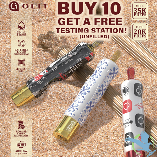 Olit HookaLit S 35K Puffs 30ML Disposable Device With Vaping Status Screen - Display of 10
