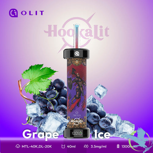 Olit HookaLit 40K Puffs 40ML Disposable Device With Dual Mode Airflow & Smart Screen - Display of 5