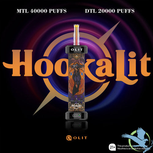 Olit HookaLit 40K Puffs 40ML Disposable Device With Dual Mode Airflow & Smart Screen - Display of 5