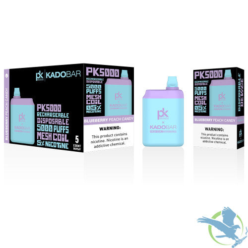 PK Brands x Kadobar PK5000 14ML 5000 Puffs 650mAh Prefilled Nicotine Salt Rechargeable Disposable Device With Mesh Coil - Display of 5
