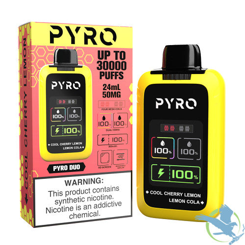 PYRO Duo 30K Puffs 24ML Disposable Device With Dual Tanks & HD Screen - Display of 5