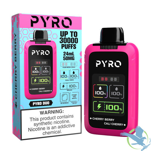 PYRO Duo 30K Puffs 24ML Disposable Device With Dual Tanks & HD Screen - Display of 5