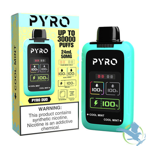 PYRO Duo 30K Puffs 24ML Disposable Device With Dual Tanks & HD Screen - Display of 5