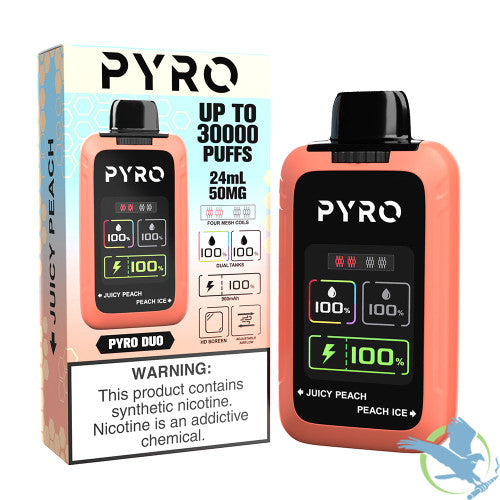 PYRO Duo 30K Puffs 24ML Disposable Device With Dual Tanks & HD Screen - Display of 5