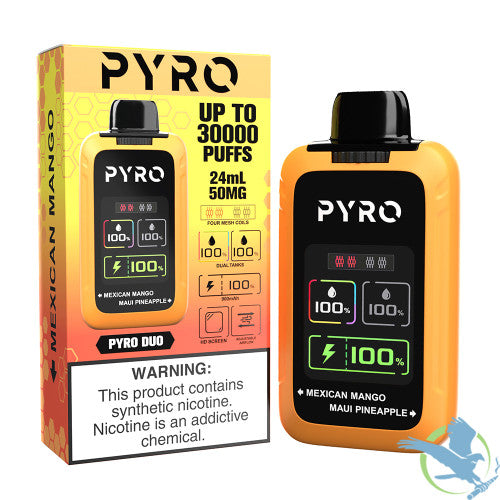PYRO Duo 30K Puffs 24ML Disposable Device With Dual Tanks & HD Screen - Display of 5