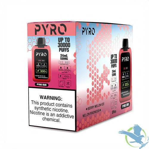 PYRO Duo 30K Puffs 24ML Disposable Device With Dual Tanks & HD Screen - Display of 5
