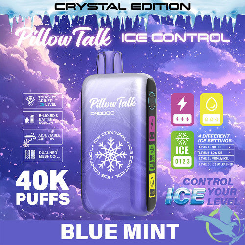 Pillow Talk Ice Control IC40000 Puffs 20ML Disposable Device With Touch To Adjust Ice Level & LED Screen - Display of 5