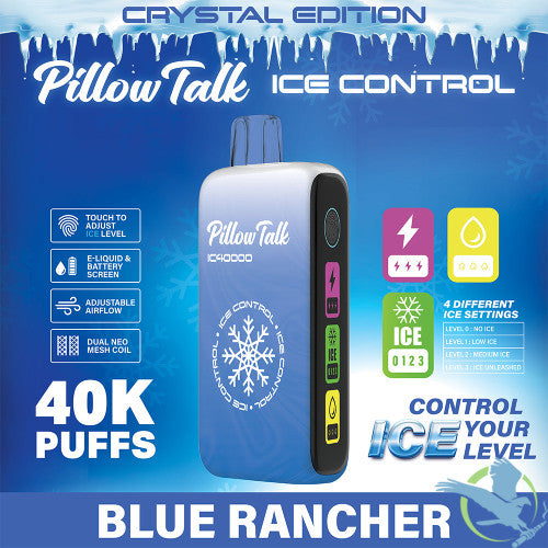 Pillow Talk Ice Control IC40000 Puffs 20ML Disposable Device With Touch To Adjust Ice Level & LED Screen - Display of 5