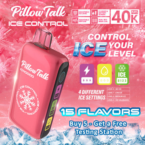 Pillow Talk Ice Control IC40000 Puffs 20ML Disposable Device With Touch To Adjust Ice Level & LED Screen - Display of 5