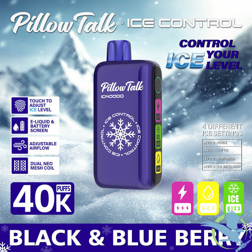 Pillow Talk Ice Control IC40000 Puffs 20ML Disposable Device With Touch To Adjust Ice Level & LED Screen - Display of 5